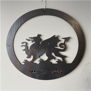 Poppyforge Welsh Dragon Large Wall Art Black